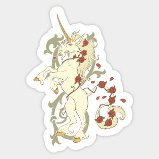 Unicorn and Rose Sticker